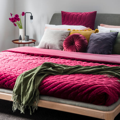Maroon Bed Spread | McCarthy Homes