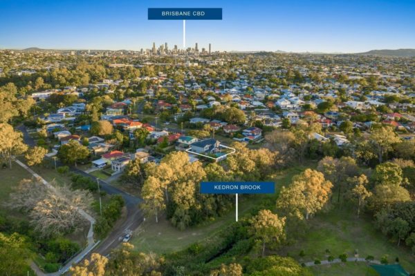 McCarthy Homes display arial photo above Brisbane and Kedron